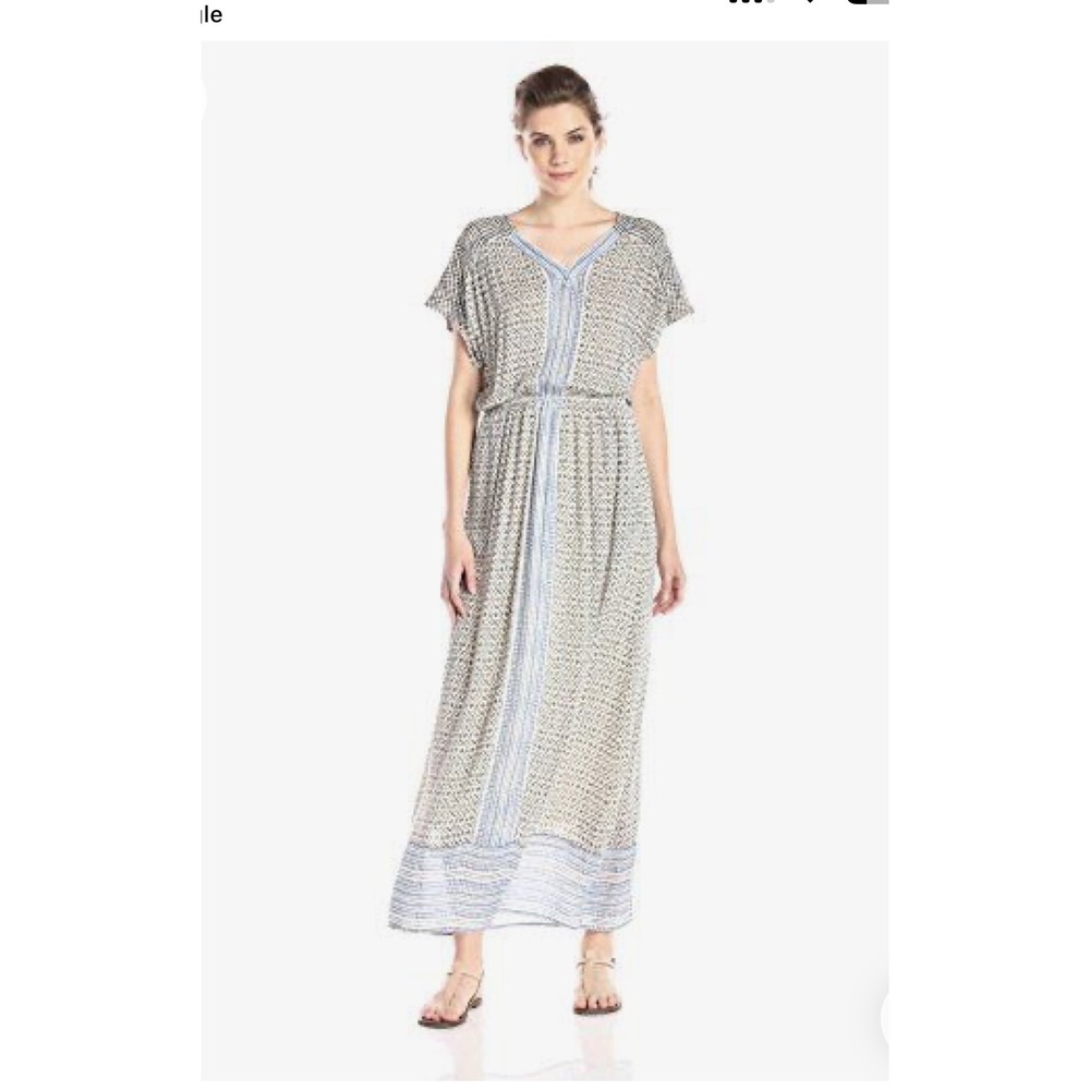 Lucky Brand Patterned Maxi Dress - Blue and Cream
